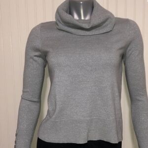 Talbots Silver Cowl Neck Sweater
